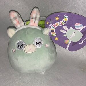Squishmallows Miley Teal Llama 3.5” Clip Easter Bunny Ears Headband NWT